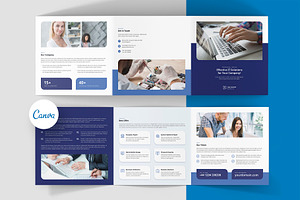 IT Service Brochure Trifold Square, a Brochure Template by artbart