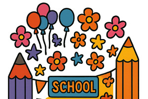 Back to school illustration with chi, an Illustration by Dvoevnore photos
