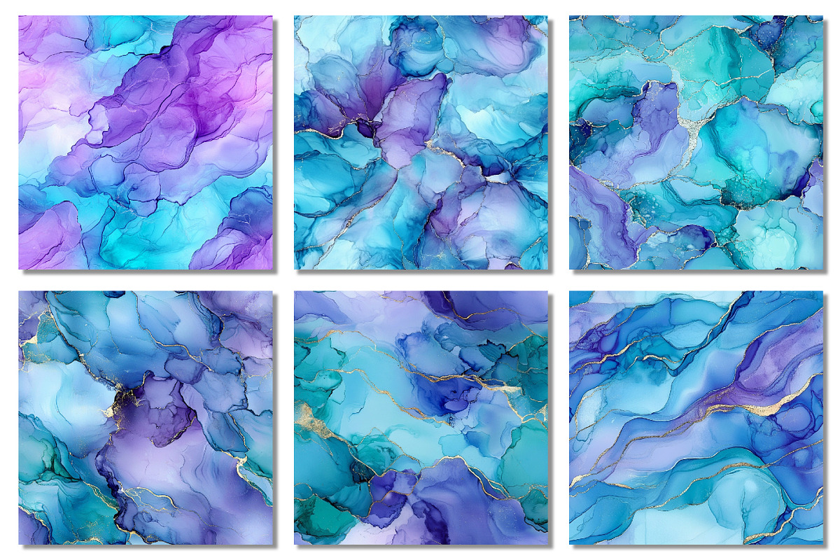 Mermaid Seamless Alcohol Ink Texture, a Texture Graphic by Dream Creation (Photo 2 of 7)