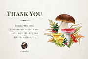 Fall Mushrooms Watercolor Clipart, a Seasonal Illustration by AnitaPol (Thumbnail 20 of 20)