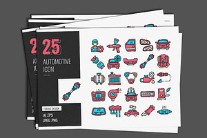 Automotive Icons Design, a Duotone Icon by shin_std