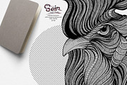 Rooster T-shirt design (Hand drawn), an Illustration by Soir Creative (Thumbnail 2 of 3)