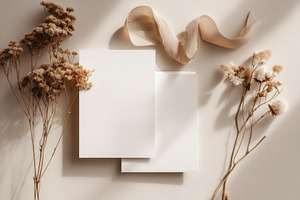 Wedding RSVP card mockup, a Background Photo by Virgo Studio