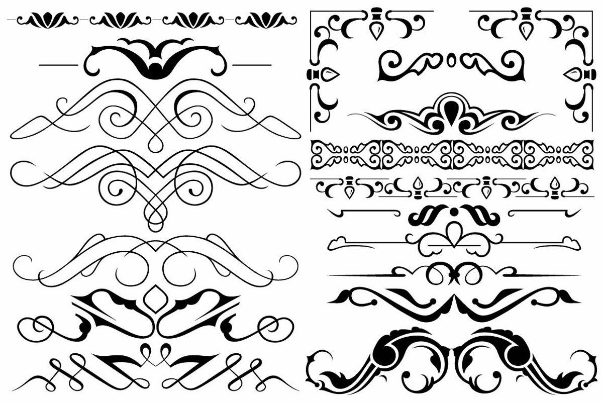Vector set ornaments 4, a Pattern Graphic by LineworkStock