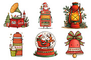 Vintage Christmas Clipart Bundle, an Illustration by Daily.Designs (Thumbnail 3 of 5)