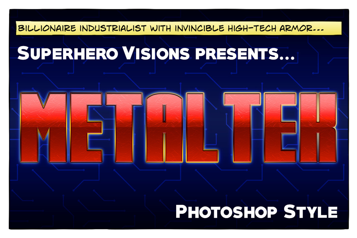 10 Photoshop Styles: Superheroes v1, a Layer Style Add-On by SuperheroVisions (Photo 6 of 15)