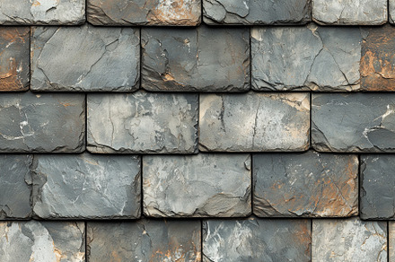 Textured slate roof tiles arranged in a staggered pattern, showcasing various s, a Texture Graphic by Textures & Backgrounds