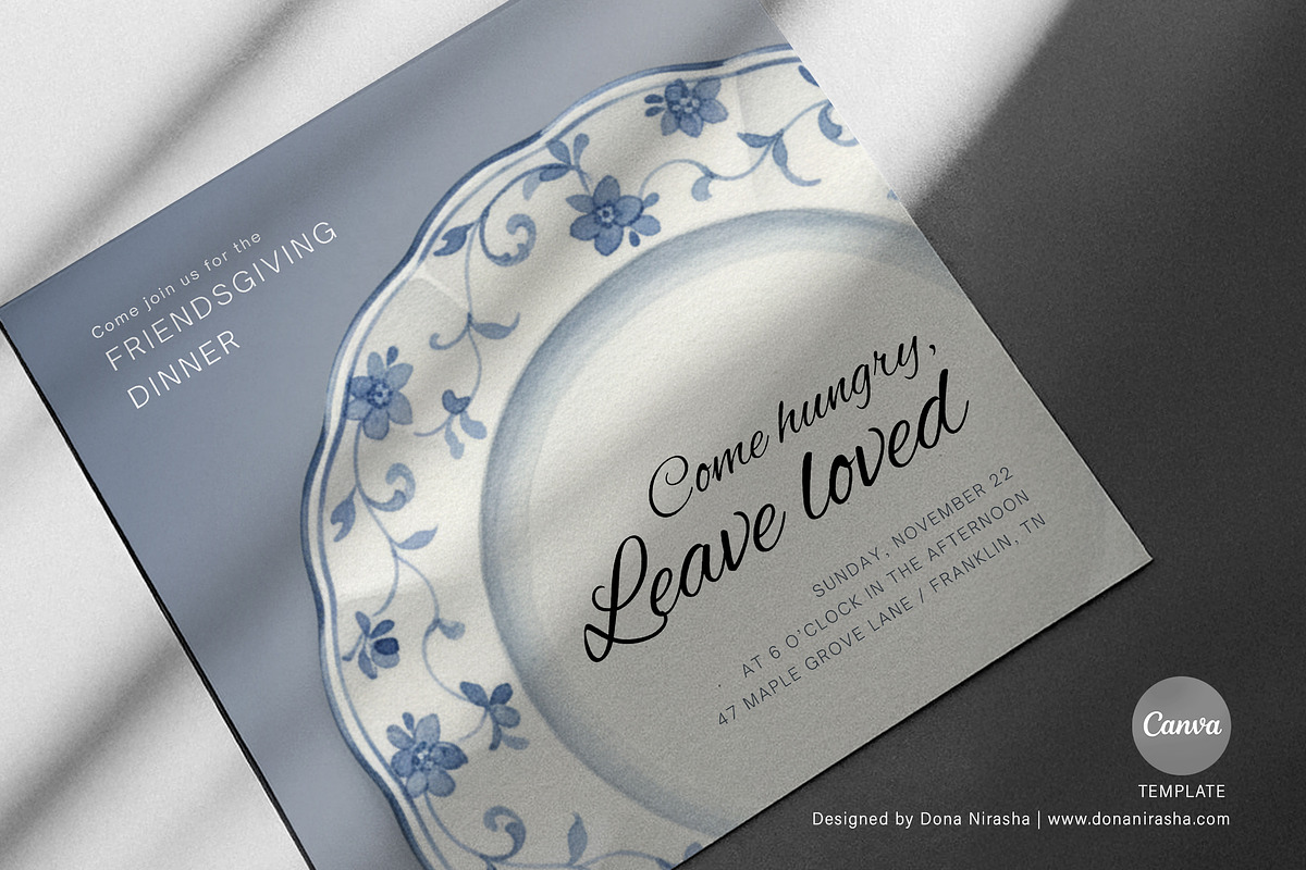 Friendsgiving Invite Canva Tem - 16, a Marketing Template by BloomToLife By Dona (Photo 5 of 5)