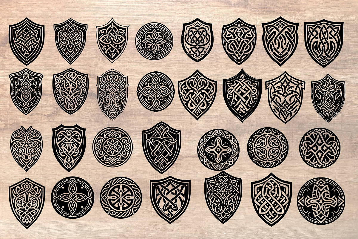 100 celtic knot viking shield, a Decorative Illustration by TaKong Magics (Photo 2 of 5)