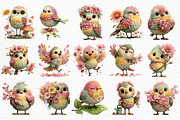Whimsical Spring Birds Clipart PNG, an Illustration by Craft Nest (Thumbnail 6 of 11)