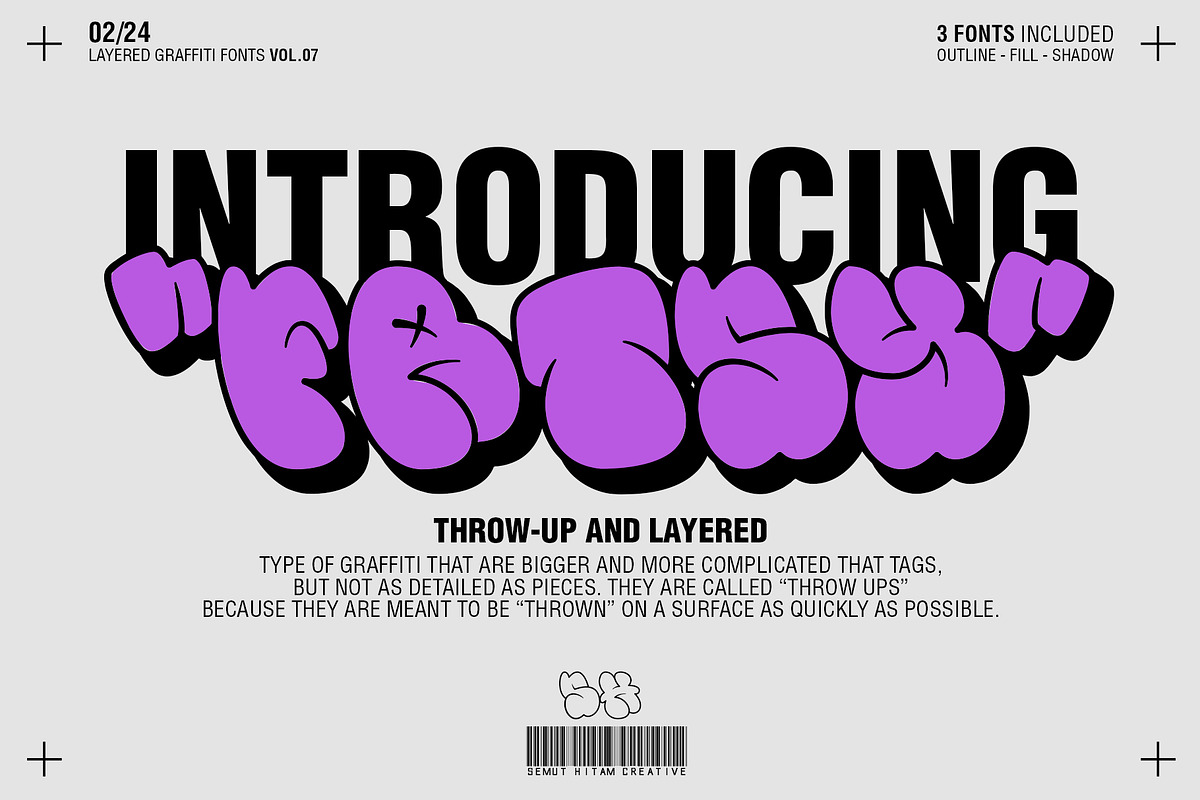 Fatsy - Layered Graffiti Fonts, a Blackletter Font by SemutHitam Creative (Photo 1 of 19)