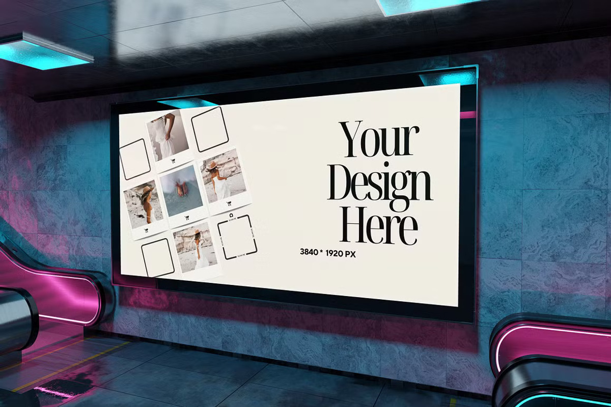 Subway Billboard Mockup Template, an Advertising Mockup by GearShift (Photo 1 of 4)