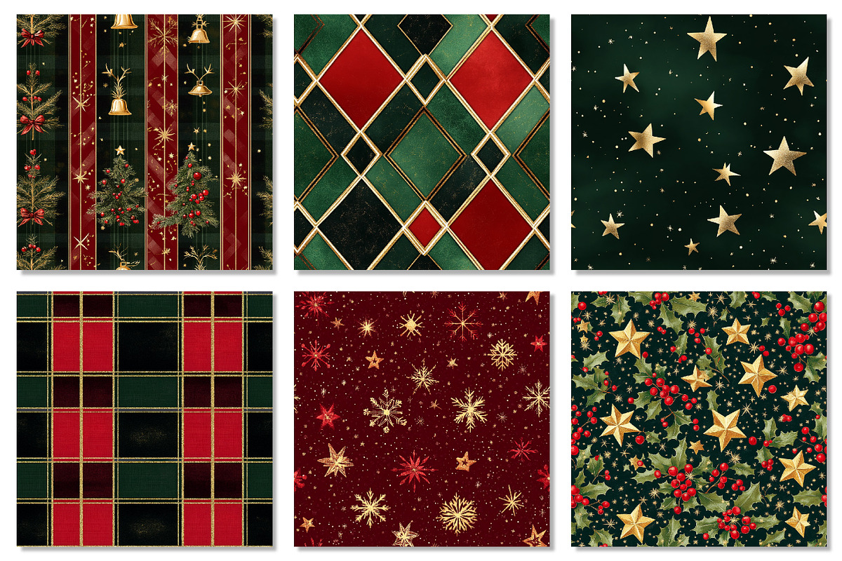 Classic Christmas Digital Paper, a Texture Graphic by Dream Creation (Photo 6 of 6)