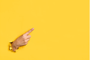 Female hand pointing empty copy, a Business Photo by Gladkov photography