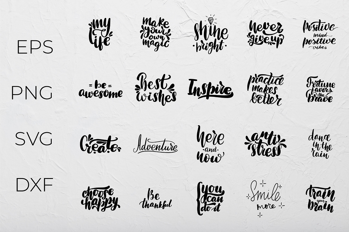 100 Motivational Lettering Phrases, an Object Graphic by Selentaori Studio (Photo 2 of 10)