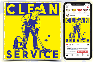 Cleaning Service Illustration, a Work Illustration by regalDRAW