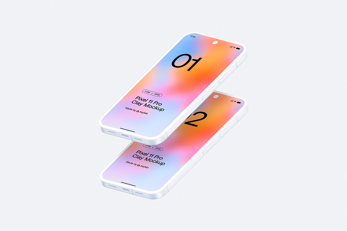 Google Pixel 11 Pro Clay Mockups, an Android Mockup by Asylab (Photo 37 of 62)