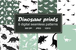 Dinosaur seamless patterns set, a Pattern Graphic by Swetsol