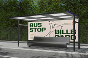 Bus Stop Billboard Mockup, an Advertising Mockup by Unerispace (Thumbnail 3 of 5)