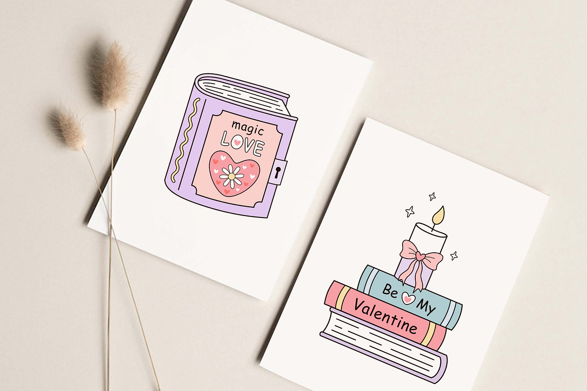 Valentine Bookish Clipart, an Education Illustration by JulzaArt (Photo 5 of 7)