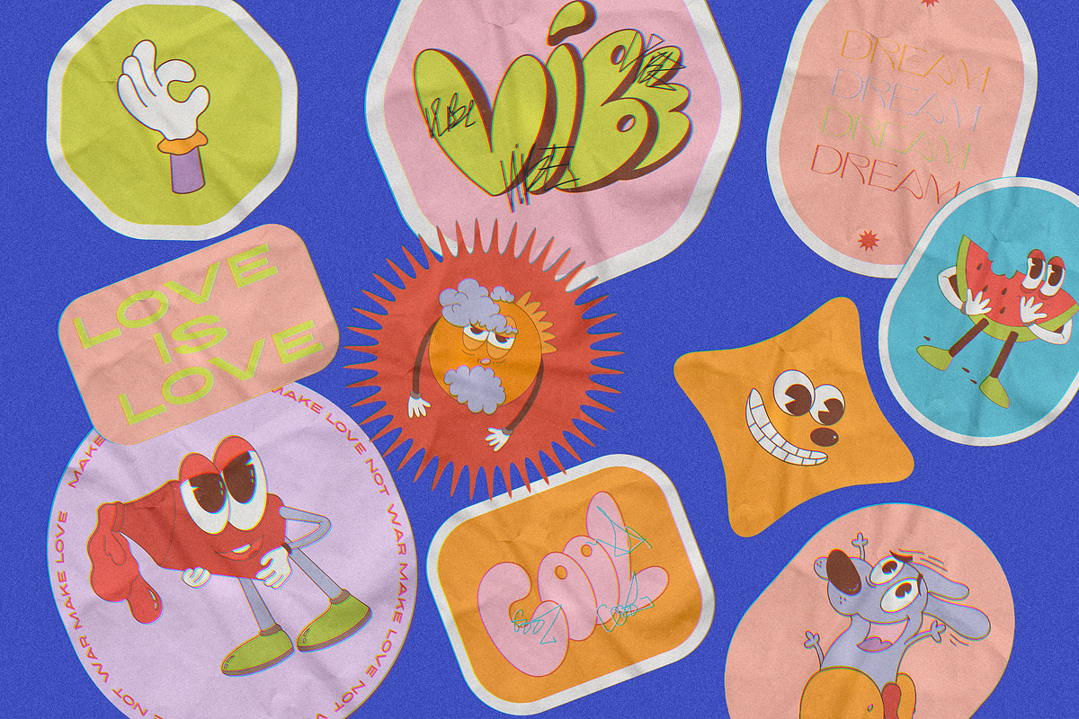 Retro Vibe Stickers, an Emoji Icon by nadispasibenko (Photo 11 of 15)