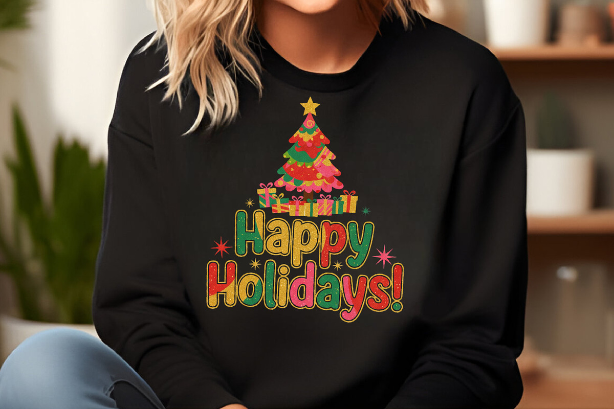 Happy Holidays Christmas Clipart PNG, an Illustration by Craft Nest (Photo 3 of 6)