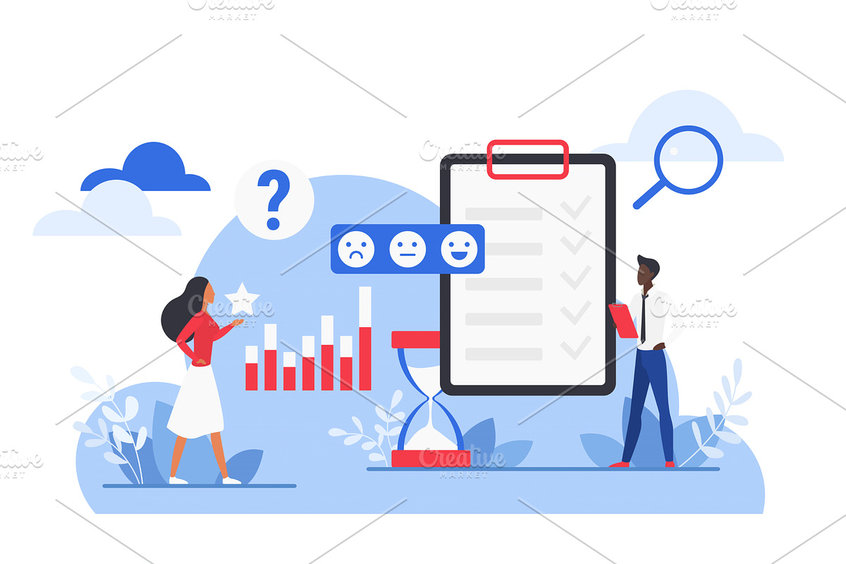Customer survey feedback data, a Finance Illustration by Lemberg Vector