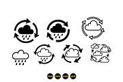 Rain Cloud Weather Icon Set, an Illustration by designvectx (Thumbnail 3 of 3)