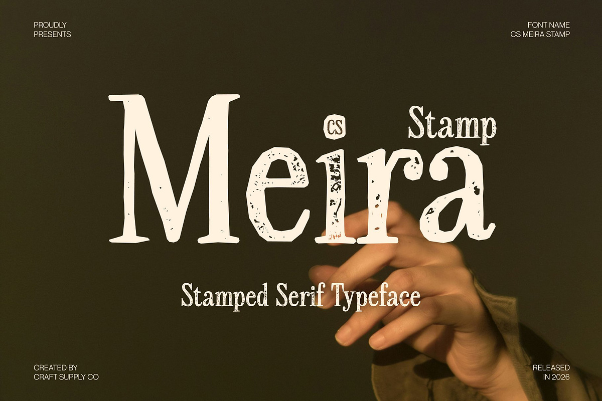 CS Meira Stamp, a Serif Font by Craft Supply Co. (Photo 1 of 8)