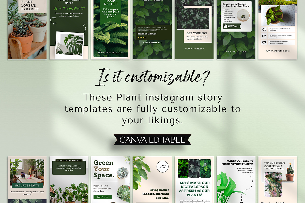 Editable Plant Canva Story Template, a Social Media Template by Snapybiz (Photo 9 of 11)