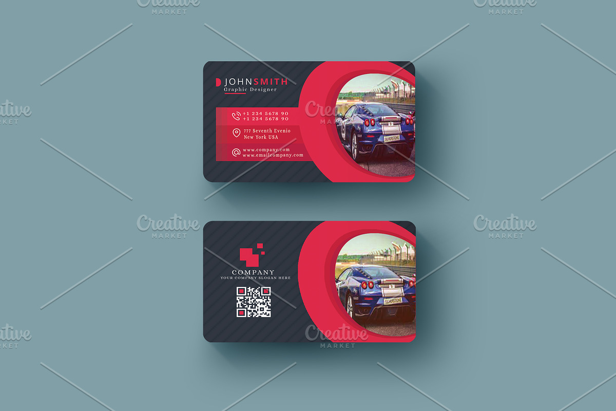 Abstract Business Card Template, a Business Card Template by Design with Qurat (Photo 3 of 4)
