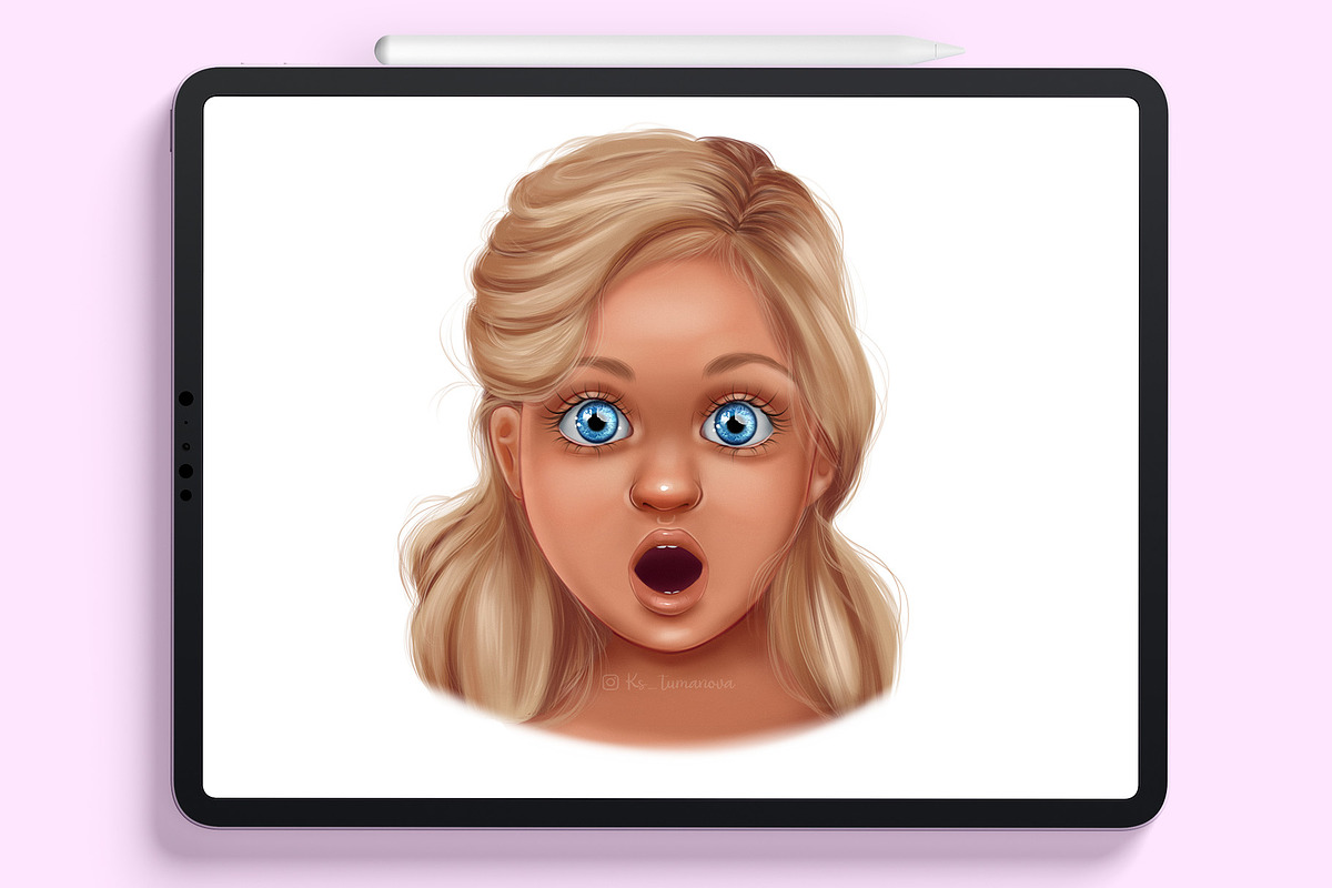 Procreate kid' portrait brushes, a Brush Add-On by KsTumanova (Photo 6 of 6)