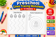 Preschool Line Tracing Worksheets, a Decorative Illustration by Design Station (Thumbnail 1 of 3)