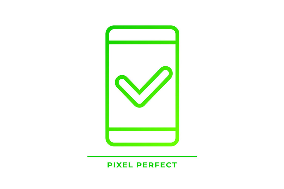 Mobile phone with check mark, an Icon by IMG Visuals