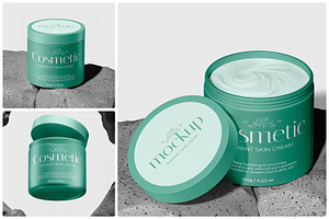 Cosmetic Cream Jar Mockup, a Packaging Mockup by Unerispace