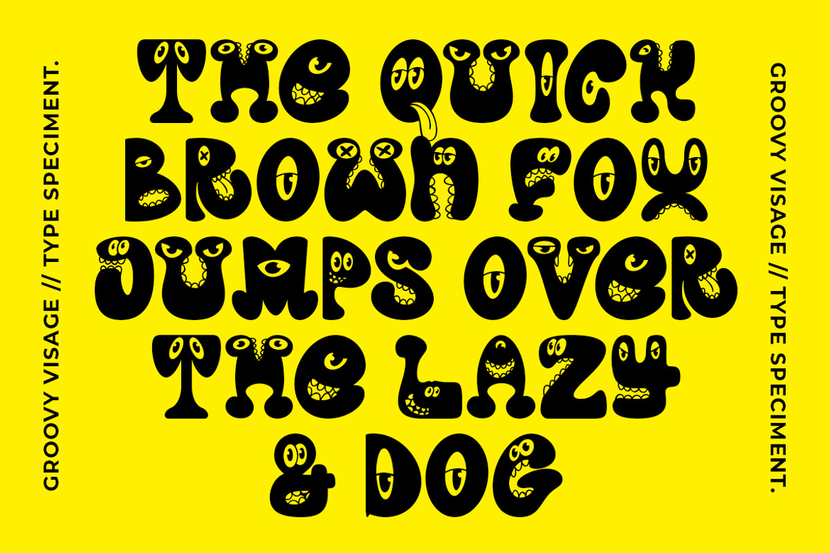 Groovy Visage Character Display Font, a Font by GroovyFontCo (Photo 2 of 7)