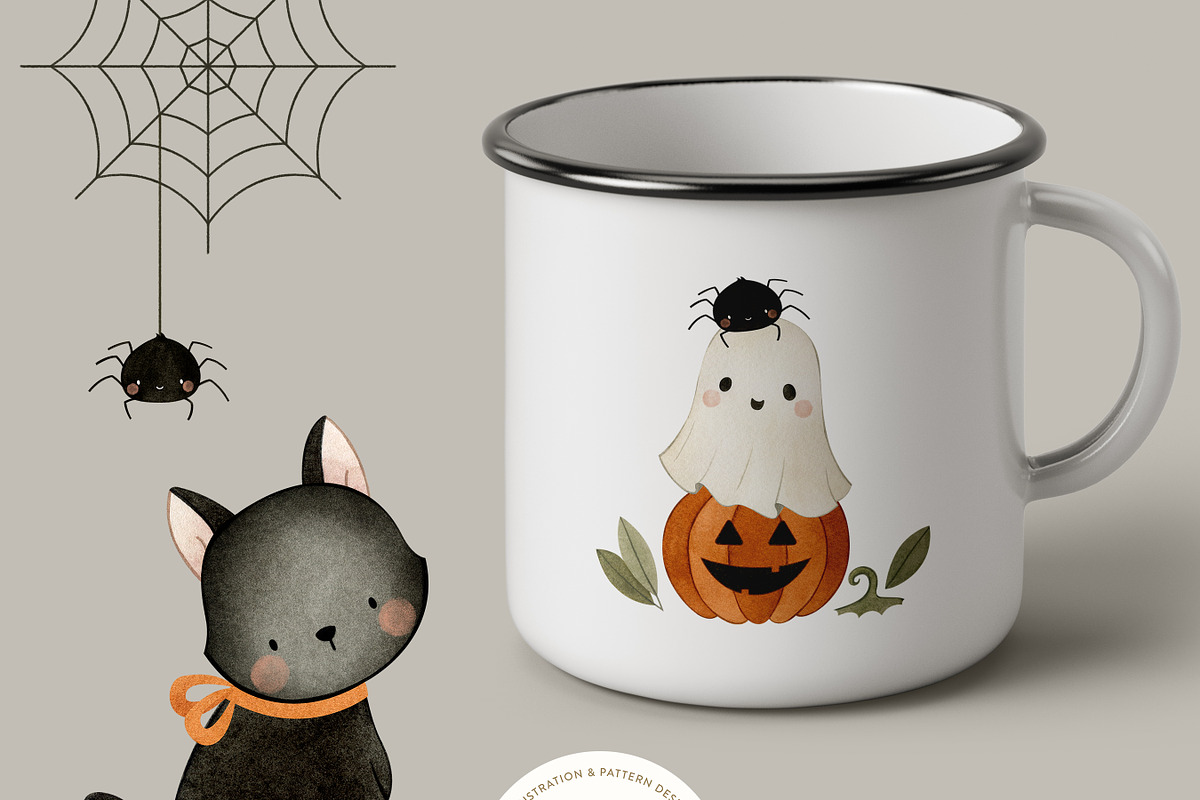 Watercolor Cute Halloween Set, a Decorative Illustration by Carol Lozove (Photo 11 of 26)