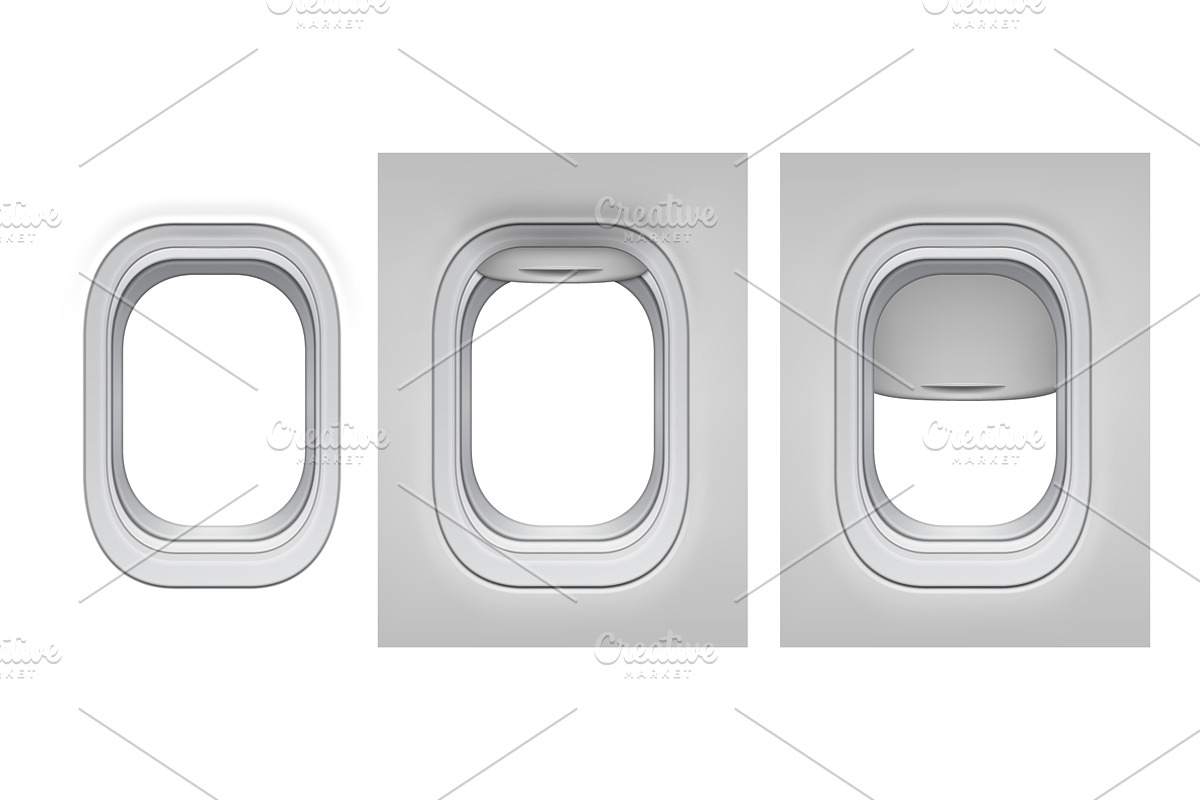 Plane aircraft window vector, a Transportation Illustration by pikepicture