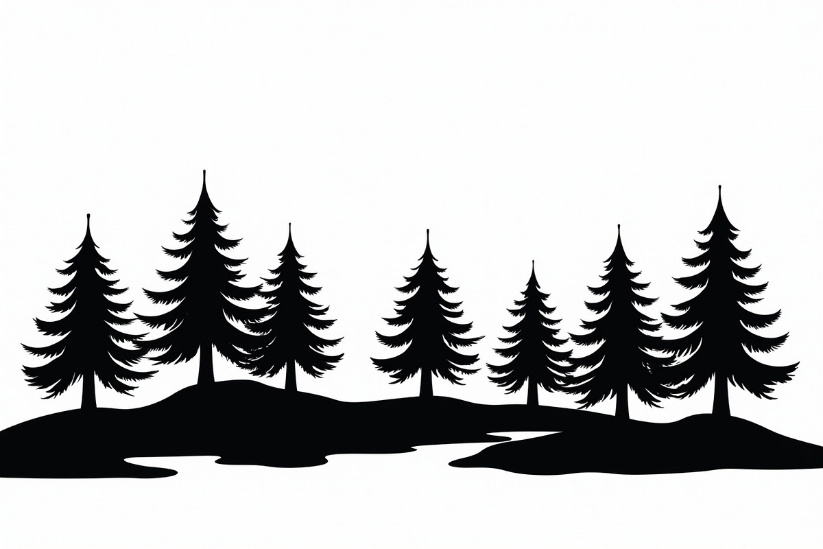 Pine Forest Silhouette Bundle, a Graphic by hafijul (Photo 13 of 16)