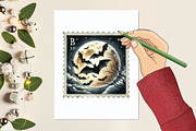 Halloween Postage Stamp Sublimation, a Graphic by designcity5 (Thumbnail 4 of 5)