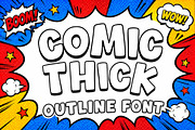 Comic Thick – Fun Outline Font, a Sans Serif Font by Limited.studio (Thumbnail 1 of 4)