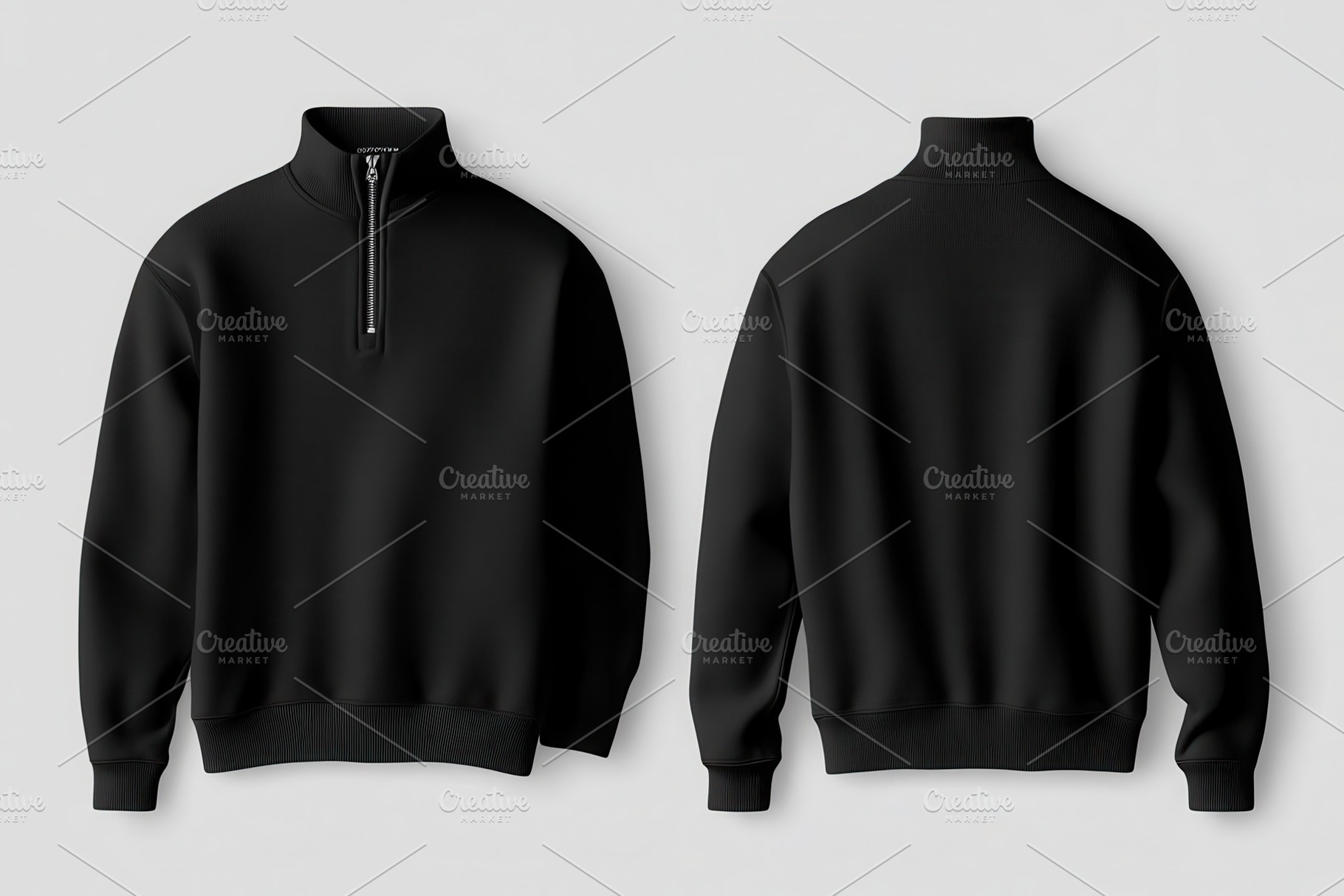 Black quarter zip sweater mockup, a Photo by Pavel_design
