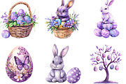 Watercolor Purples Easter Clipart, an Illustration by Designking (Thumbnail 3 of 5)