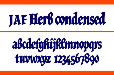 JAF Herb Condensed, a Blackletter Font by Just Another Foundry