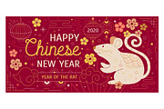 Chinese New Year 2020 banners, an Animal Illustration by Good Studio (Thumbnail 2 of 4)