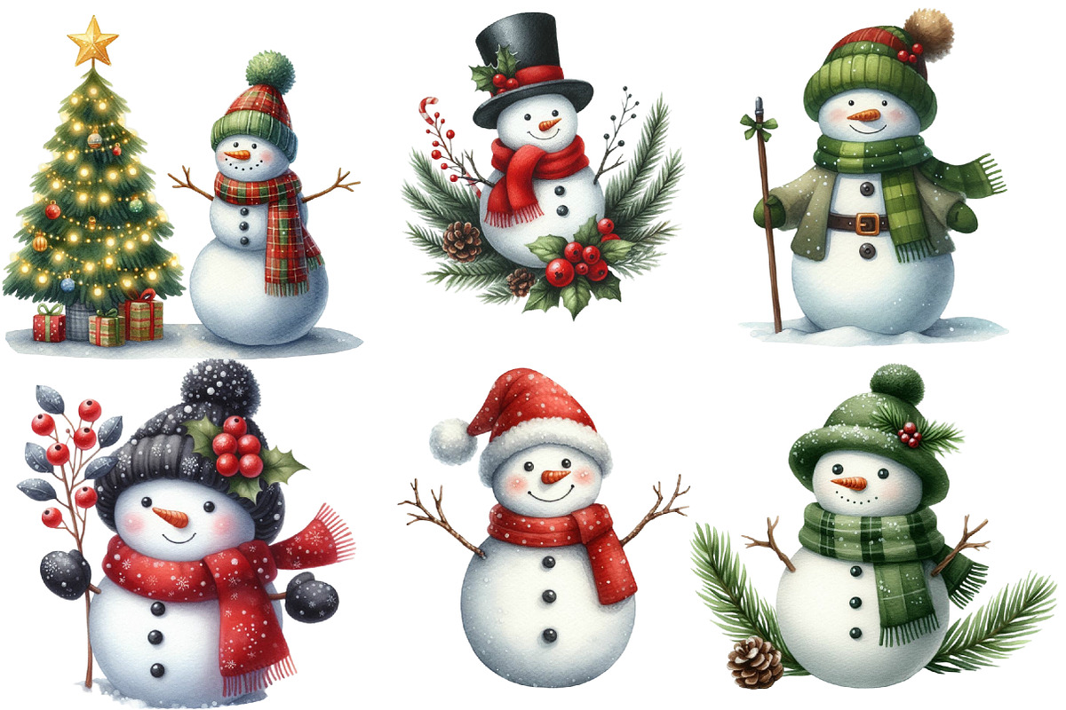 Snowman Winter Clipart, an Illustration by Designworld (Photo 2 of 6)