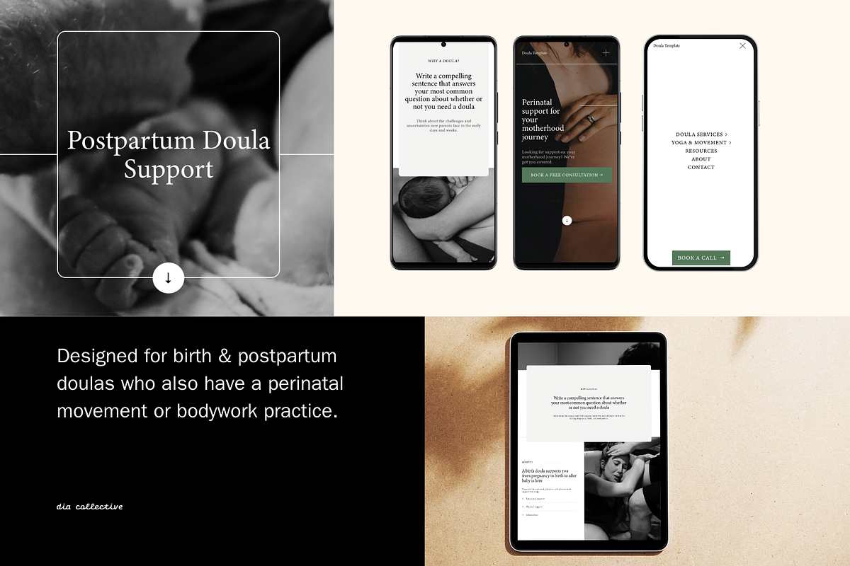 Doula Squarespace Website Template, a Templates & Theme by Dia Collective (Photo 6 of 20)
