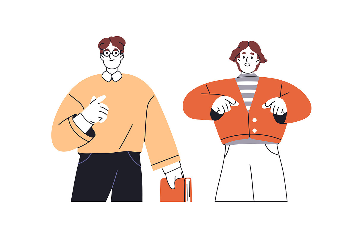 Happy people point at you set, a Person Illustration by PaperTrident (Photo 5 of 12)