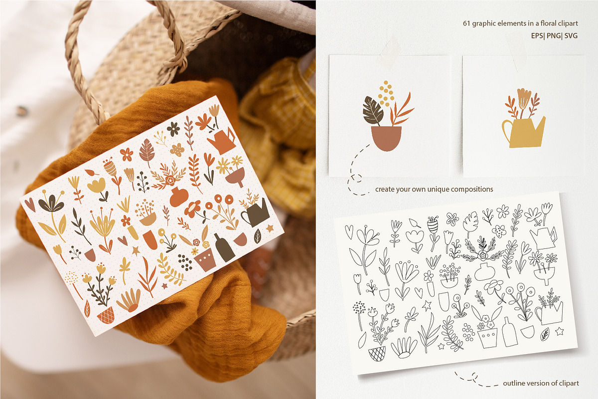 Boho Florals and Butterflies Bundle, an Illustration by DearLetters (Photo 2 of 16)