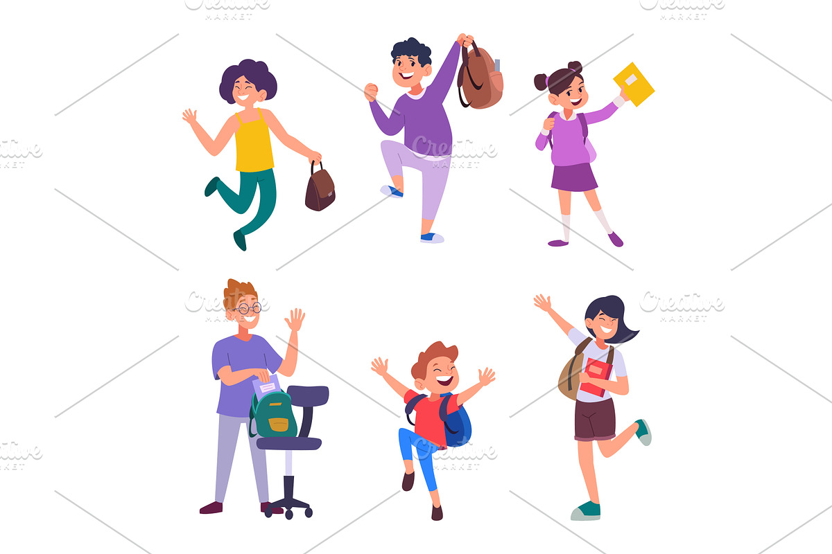 Students. Male and female school, an Object Illustration by Onyx